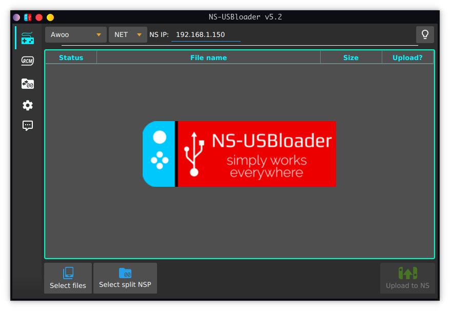NS-USBloader v5.2 시작 화면