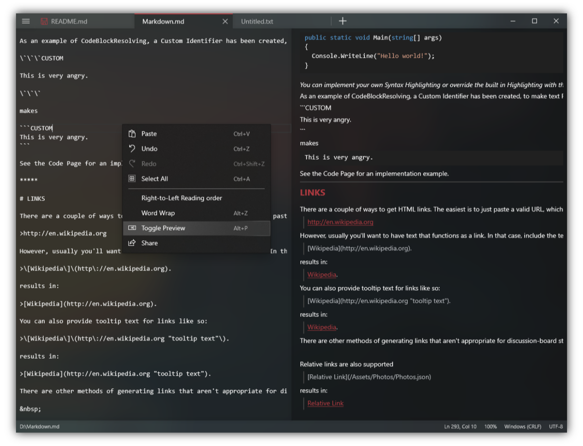 Markdown.md 파일 편집 및 미리보기 화면