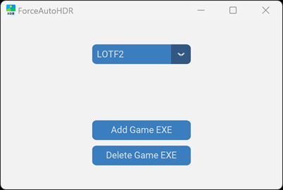 ForceAutoHDR 프로그램 인터페이스