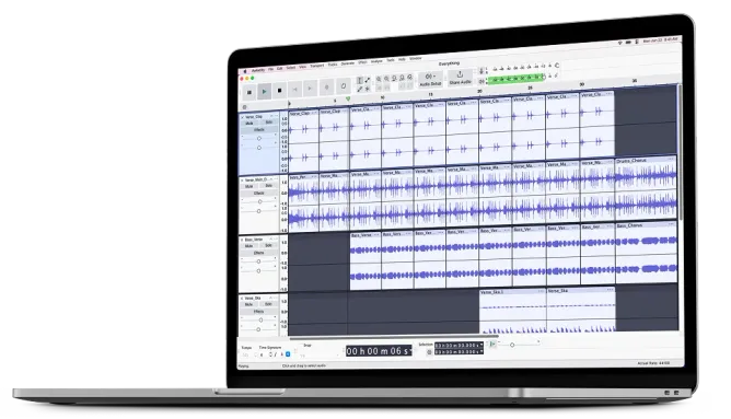 Audacity 소프트웨어 인터페이스