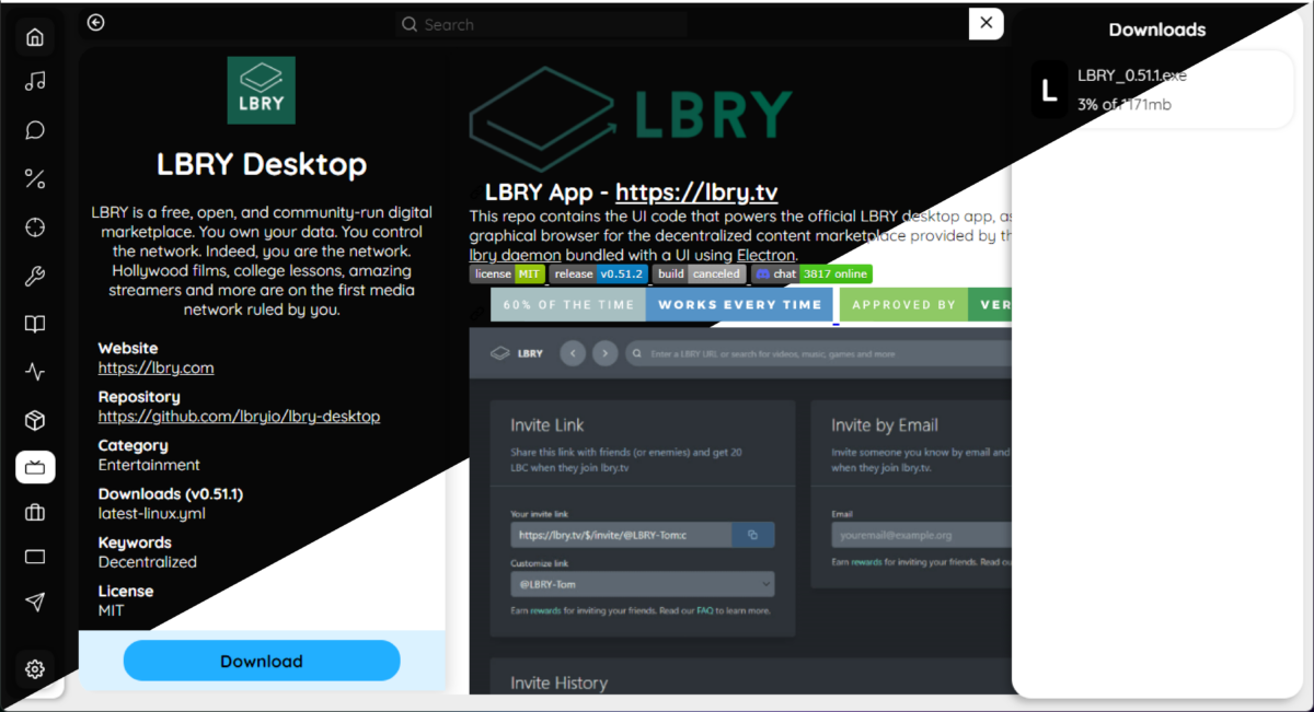 LBRy Desktop 앱 다운로드 진행 중