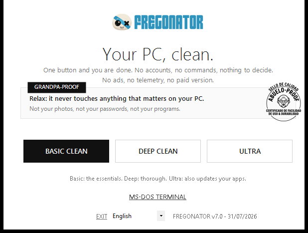 Fregonator 시작 화면