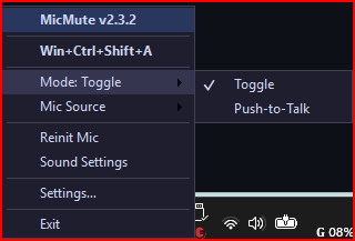 MicMute 메뉴