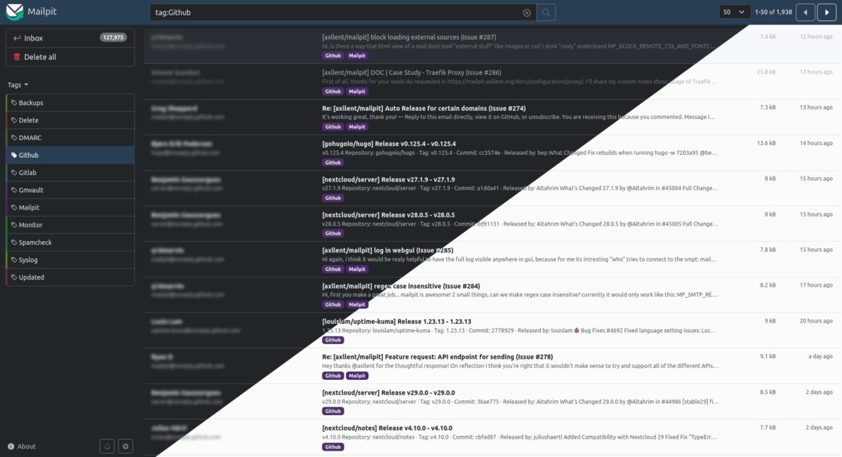 GitHub 태그 메일 목록