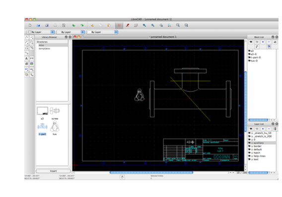 LibreCAD 작업 화면