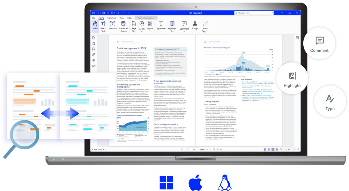 Xodo PDF 리더 인터페이스