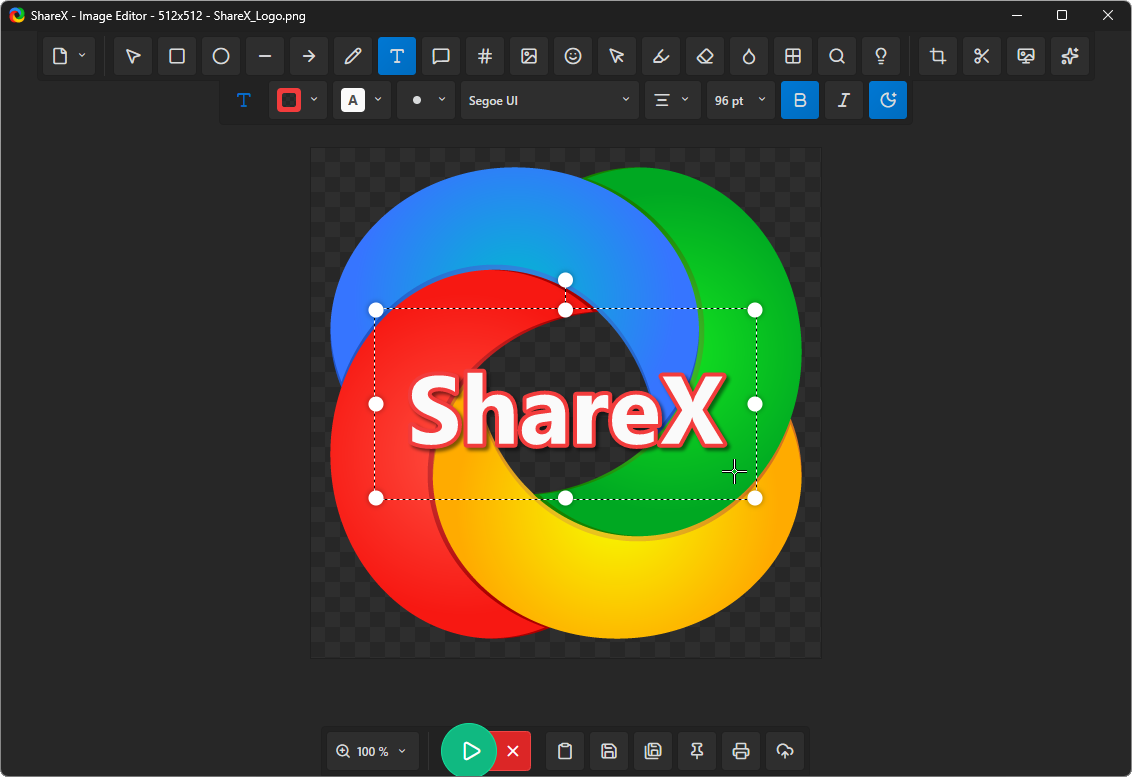 ShareX 이미지 편집기 화면