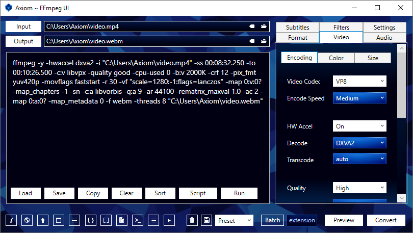 Axiom - FFmpeg UI
