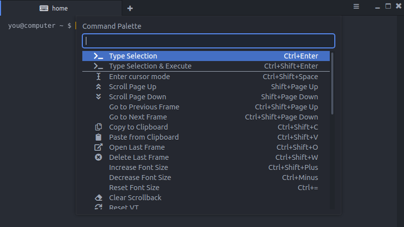 명령 팔레트