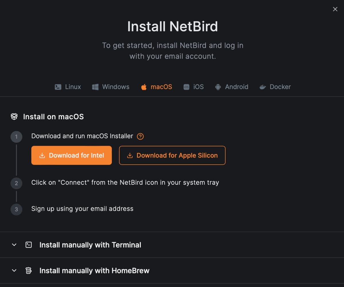 NetBird 설치 안내