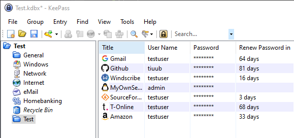 KeePass 데이터베이스 보기
