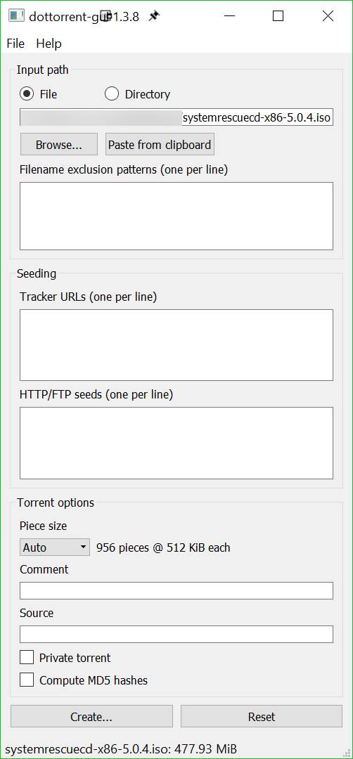 Dottorrent GUI 메인 화면
