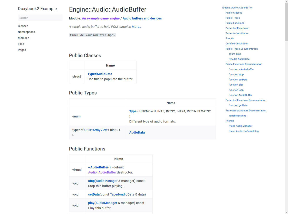 Engine::Audio::AudioBuffer 클래스 참조 페이지 (다른 레이아웃)