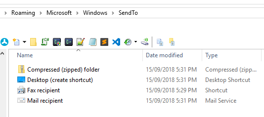 SendTo 폴더 내용