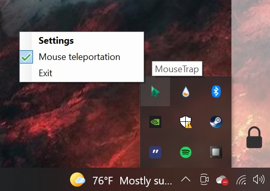 시스템 트레이 메뉴