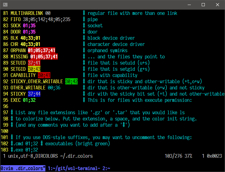 wsl-terminal 실행 화면